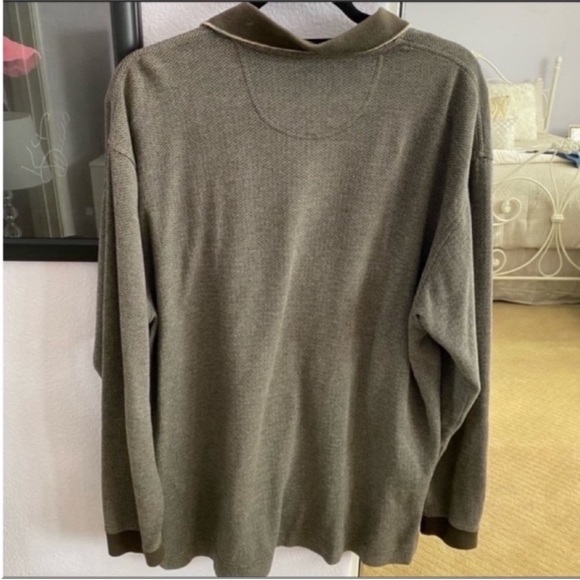 Men’s Brown Vintage Dockers Long Sleeve Collared Polo Size Large - Picture 3 of 3